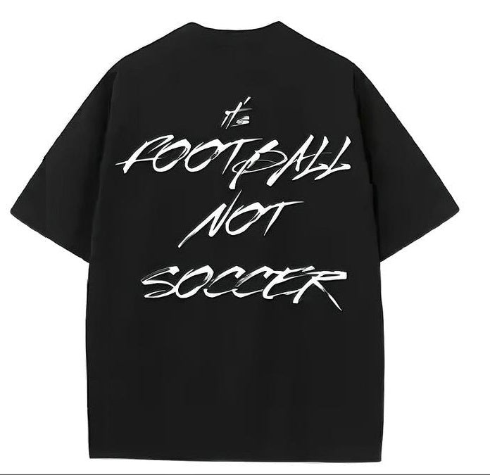 Oversized Black T-Shirt it's Football Not Soccer